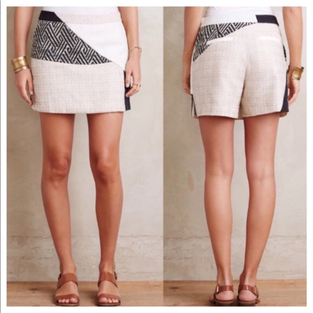 Anthropologie Elevenses Tweed Patchwork Skort 249